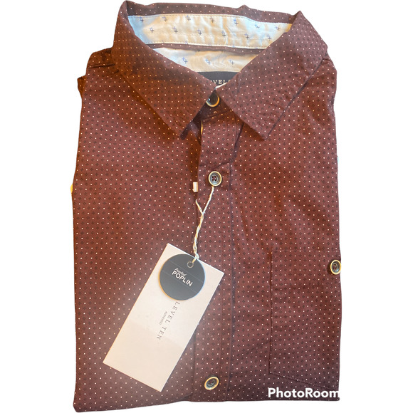 Level Ten Boys Button Down Shirt Mahogany Size 14 - Picture 4 of 4